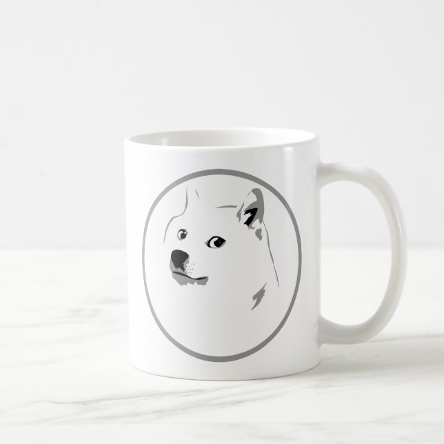 Taza De Café impresión minimalista de dogecografía (Derecha)