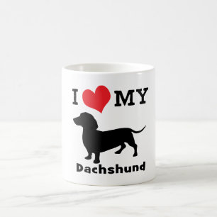Taza De Café Impresión negra de Dachshund