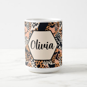 Taza De Café Impresión personalizada de guepardo y cebra