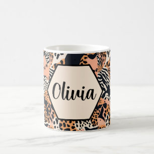 Taza De Café Impresión personalizada de guepardo y cebra