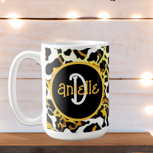 Taza De Café Impresión personalizada de leopardo y cebra Fur