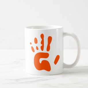 Taza De Café Impresión roja de la mano