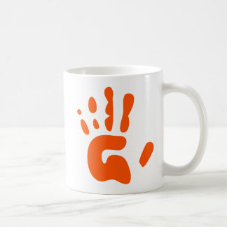 Taza De Café Impresión roja de la mano