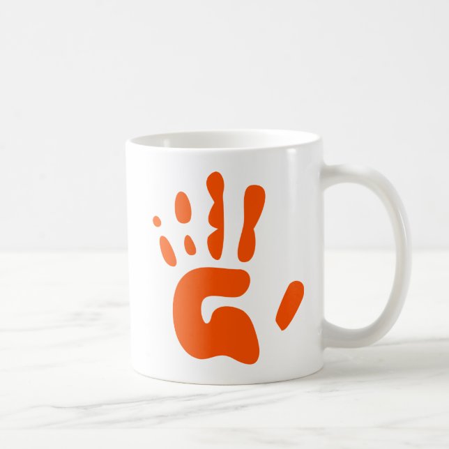 Taza De Café Impresión roja de la mano (Derecha)