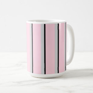 Taza De Café Impresión rosa, gris, negra, de rayas