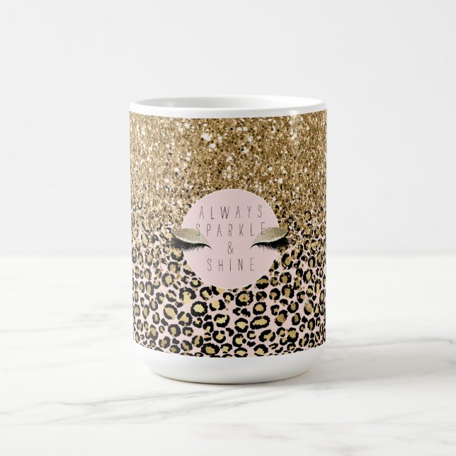 Taza De Café Impresión rosa Rubor Gold Leopard (Centro)