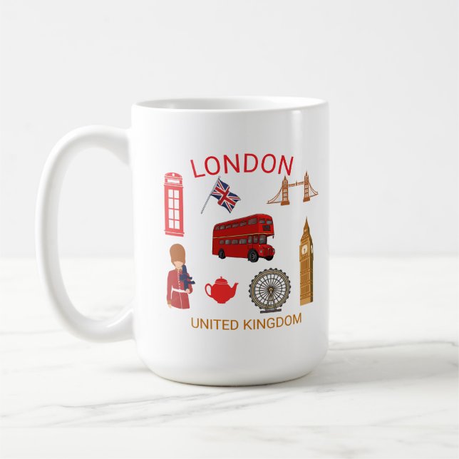 Taza De Café Impresión temática de viajes de monumentos de Lond (Izquierda)