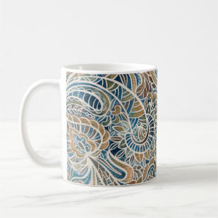 Taza De Café Impresión trenzada a mano con paisley multicolor