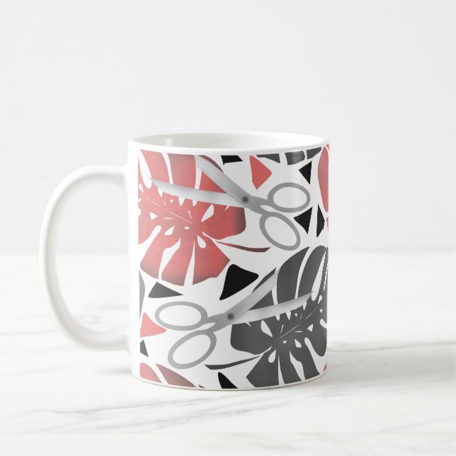 Taza De Café Impresión tropical de monstera hojas tijeras jungl (Izquierda)
