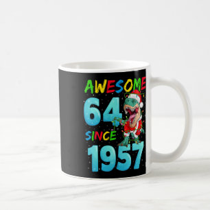 Taza De Café Impresionante 64 desde 1957 Dinosaurio 64 cumpleañ