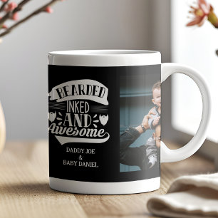 Taza De Café Impresionante con tinta de barba 2 foto papá perso