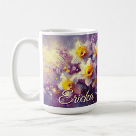 Taza De Café Impresionante Daffodil Floral Purple personalizado