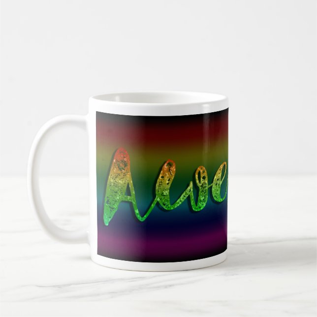 Taza De Café Impresionante declaración Purpurina arcoiris diver (Izquierda)