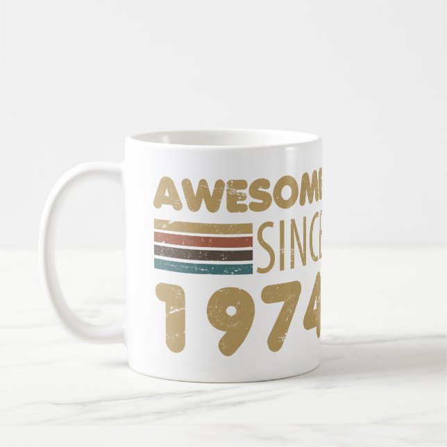 Taza De Café Impresionante desde 1974 50 cumpleaños (Izquierda)