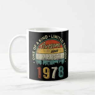 Taza De Café Impresionante desde marzo de 1978 Vintage 44 cumpl