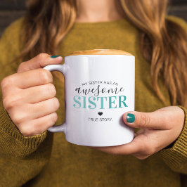 Taza De Café Impresionante hermana Verde azulada | Regalo Para 