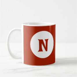 Taza De Café Impresionante Monograma rojo oscuro inicial