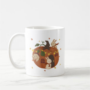 Taza De Café Impresionante otoño: Conejito y calabaza
