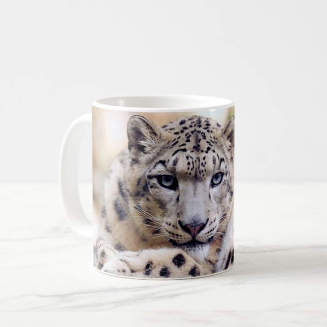 Taza De Café Impresionante retrato de leopardo de las nieves (Anverso izquierdo)