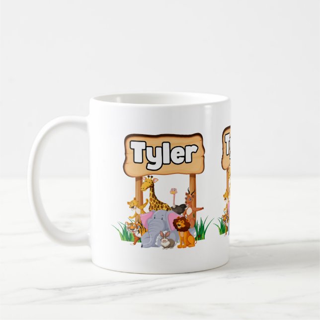 Taza De Café Impresionante zoológico animal infantil (Izquierda)