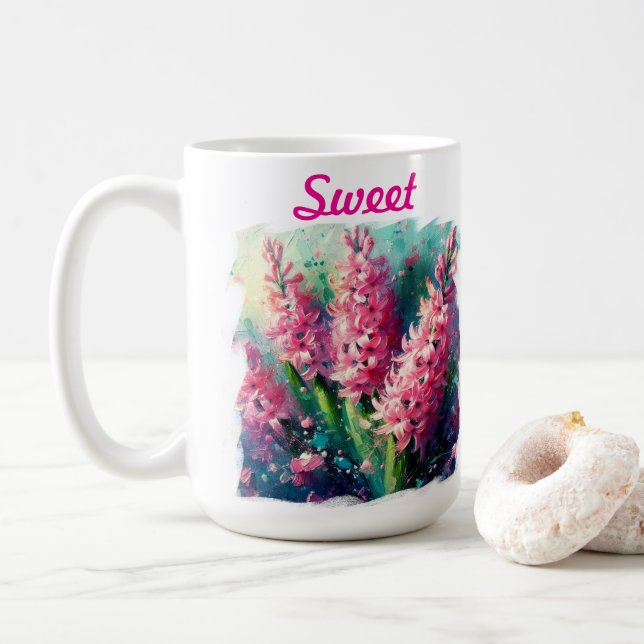 Taza De Café Impresionantes Hábitos Rosa Hyacinths Floral (Con donut)