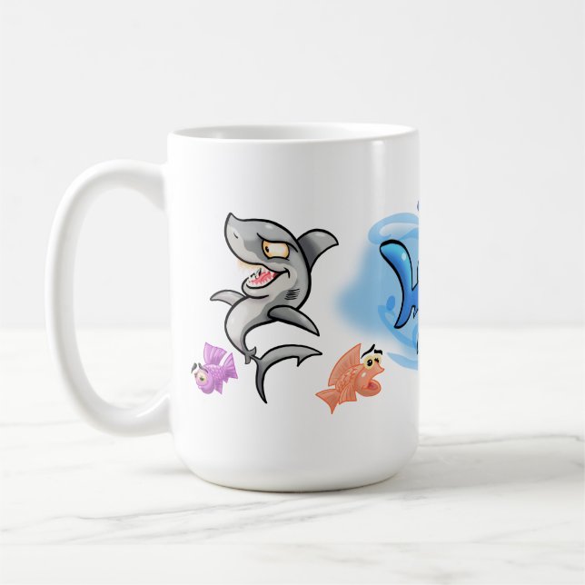 Taza De Café Impresionantes tiburones Personalizados (Izquierda)