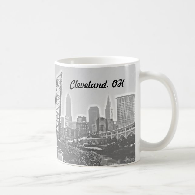 Taza De Café Impresiones de Cleveland B&W Mug (Derecha)