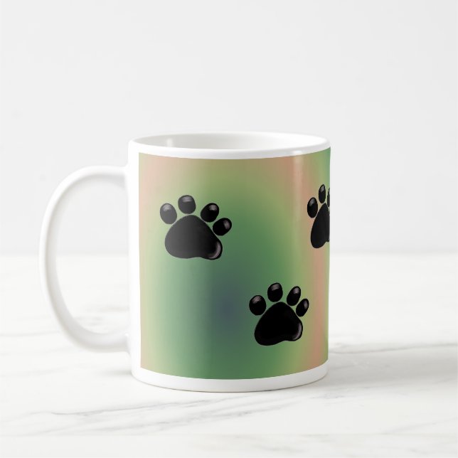 Taza De Café Impresiones de hojas de perro (Izquierda)