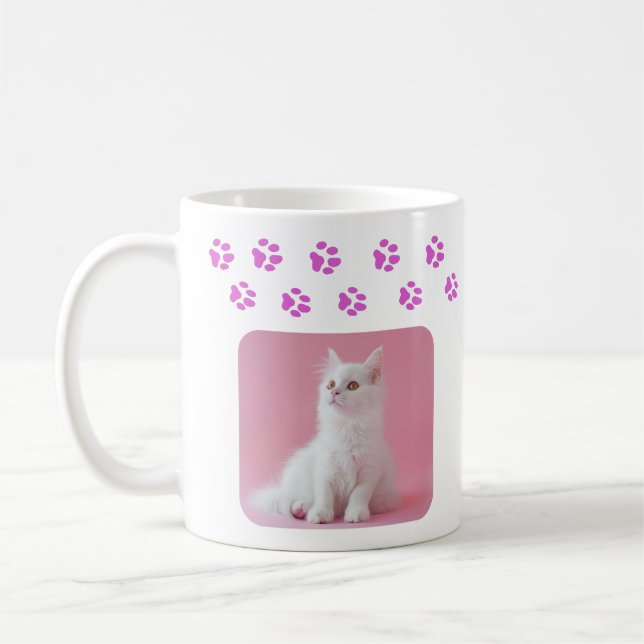 Taza De Café Impresiones Personalizadas De Fotografía De Gato Y (Izquierda)