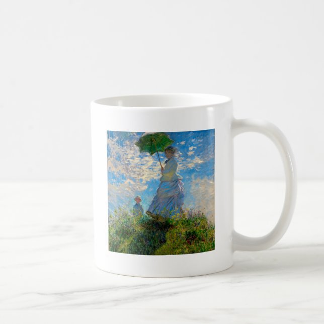 Taza De Café Impresionismo de Monet Woman Parasol (Derecha)