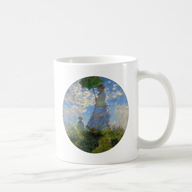 Taza De Café Impresionismo de Monet Woman Parasol (Derecha)