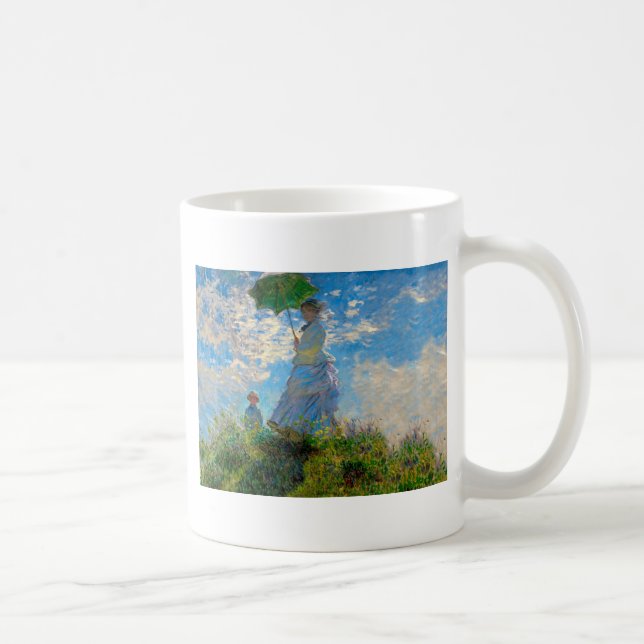 Taza De Café Impresionismo de Monet Woman Parasol (Derecha)