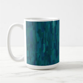 Taza De Café Impressionist Brush Strokes, Navy, Teal, Blue
