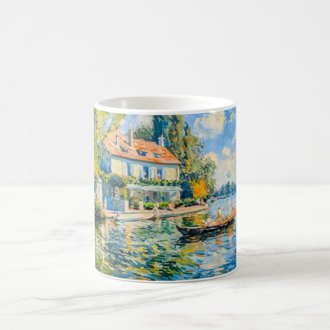 Taza De Café Impressionist Garden Art Mug Lakeside House with B (Centro)