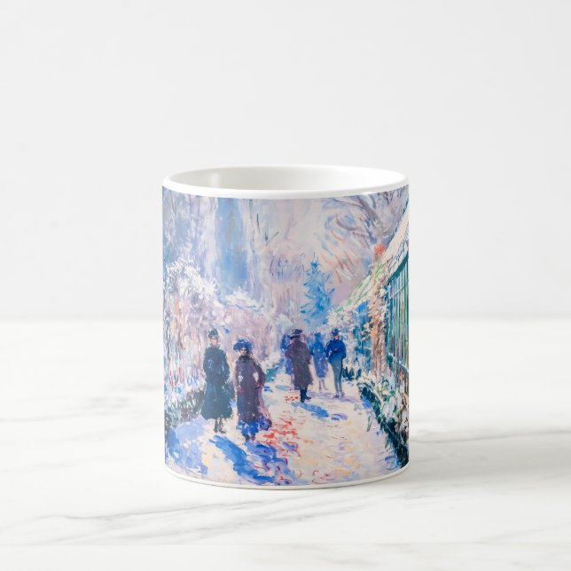 Taza De Café Impressionist Garden Art Mug Winter Pathway Scene (Centro)