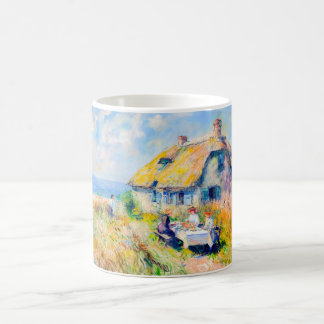 Taza De Café Impressionist House by the Sea – Coastal Art Mug