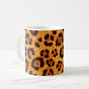 Taza De Café Imprimir Leopardo Salvaje Dorado Naranja Ámbar Asp