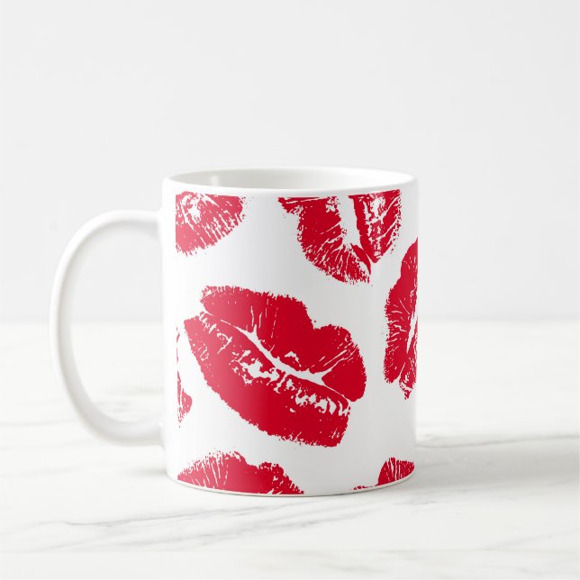 Taza De Café Imprint Kiss Red Lips: Vieja sin Marea (Izquierda)
