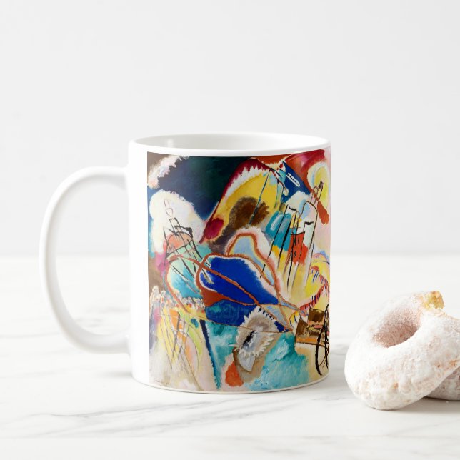 Taza De Café Improvisación 30 (Cannones) por Wassily Kandinsky (Con donut)