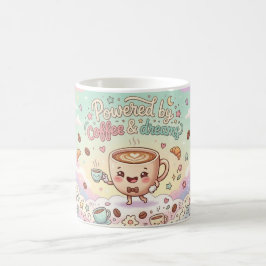Taza De Café Impulsado por Café y Sueños Taza Kawaii