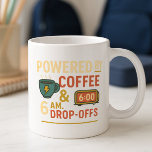 Taza De Café Impulsado por Coffee y 6 a.m.