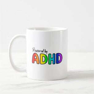 Taza De Café Impulsado por el TDAH   Tipografía arcoiris