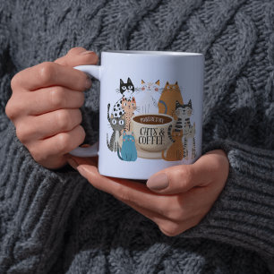 Taza De Café Impulsado por gatos y café