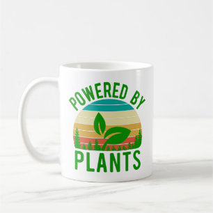 Taza De Café Impulsado Por Plantas Divertido Atardecer Verde Ve