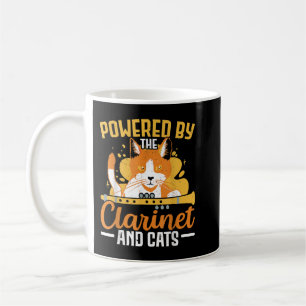 Taza De Café Impulsado Por Un Músico Clarinete Y Cats Clarineti