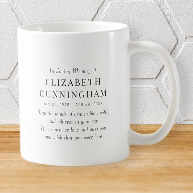 Taza De Café In Loving Memory Memorial Modern Simple (Subido por el creador)