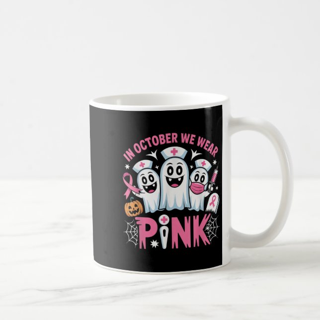 Taza De Café In October We Wear Nk Nurse Ghost Halloween 2025  (Derecha)