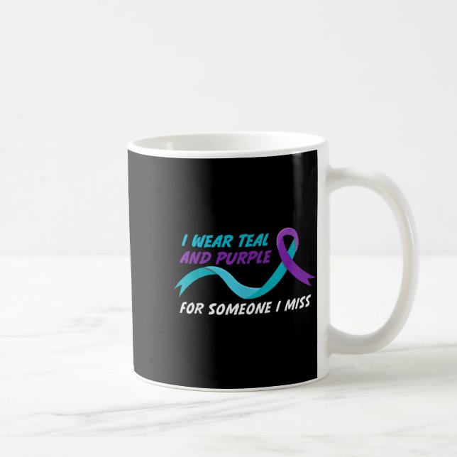 Taza De Café In September We Wear Teal And Purple Suicide Preve (Derecha)