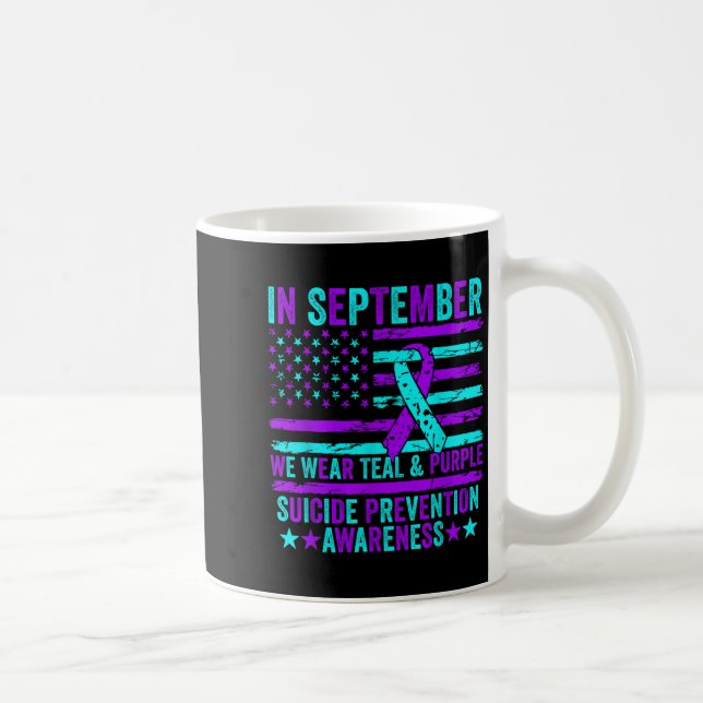 Taza De Café In September Wear Teal Purple Suicide Prevention A (Derecha)