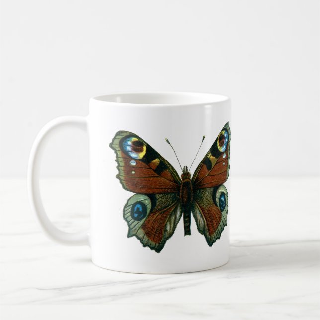 Taza De Café Inachis io - La mariposa de pavo real europea (Izquierda)